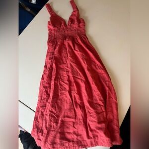 Abercrombie and Fitch midi low back dress in cotton. Medium petite.